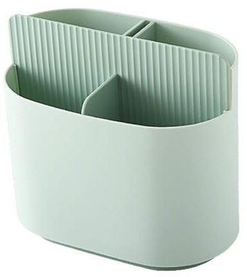 Kitchen Utensils Holder,Removable Spoon Holder,Multifunctional Utensil Holders & Organisers,Fork and Chopsticks Double Layer Cutlery Holder for Table (Light Green)