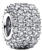 BEEUVIP Tres filas de Pavel brillante Abalorios Colgante de Cuentas Plata de Ley 925 Compatible con Europeo Pulsera Collar,Charms de Para Mujer