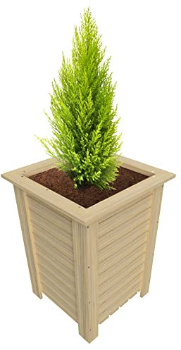 GoodFreshDecor Macetero Madera Jardinera Maceta Exterior Interior Jardín Terraza Balcón Cuadrado Decoración 40 x 40 x 54,5 cm