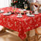 Alishomtll Weihnachten Rot Tischdecke, Gold Schneeflocke Funkelnde Sterne Rechteckige Tischdecken, Wasserabweisend Abwaschbar Tischtuch, Winter Party Festliche Deko Tischwäsche 140x200 cm