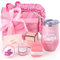 Comius Sharp Geschenke für Mama, Edelstahl Weinbecher mit Duftkerze und Socken, Becher Geschenk für Mama, 30 40 50 Geburtstag Weihnachtsgeschenke Geschenkideen Geschenkset für Frauen