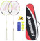A1 TAAN Kawasaki Badmintonschläger Graphit Badminton Set Profi Leichtgewicht Badminton schläger für Sport, Training und Unterhaltung mit 3 Federbälle, 2 Griffbänder & Schlägertasche (Violett Grün)