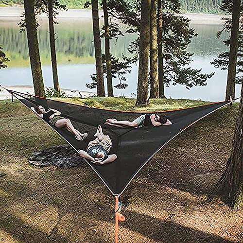 UIGJIOG Riesige Camping Hängematte, Luft-Dreieck-Matte Hängematten-Baumhaus-Luft-Zelt für Reisen, Strand, Hinterhof, Terrasse, Garten,3M
