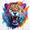 artissimo, Glasbild, 50x50cm, AG5583A, Pop-Art-Tiere: bunter Leopard, Wanddekoration aus Glas, Wandbild Wohnzimmer modern, Malerei bunt, farbenfroh