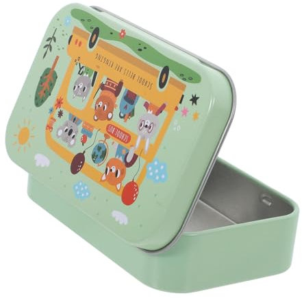 Alipis Bonbonschachtel Aus Weißblech mit Klappdeckel Kleiner Metall-organizer für Schmuck Bonbons Metall Bus-muster Vielseitige Aufbewahrung