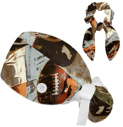 Baseballmütze mit Haargummi, Vintage-Stil, mit Schweißband, Vintage Players Football, Einheitsgröße