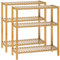 Casaria® 2X Badezimmer Regal Stehend Bambus Holz 3 Ablagen 30kg Belastbarkeit Badregal Schmal Küche Flur Büro Beistellregal Holzregal Klarlack 58x26cm