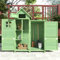 Gegtuon Gerätehaus mit Satteldach, Geräteschuppen Gartenhaus Gartenschrank aus Holz mit Fenster 2 Türen & Stauraum Ablagen, Wetterfest Outdoor Schuppen für Garten Terrasse, 118x54cm (LxB), Grün B