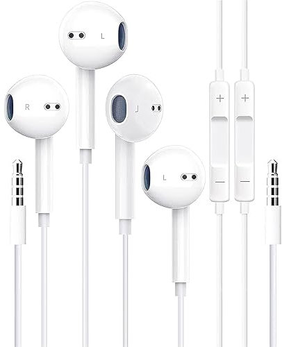 2 Pack Auricolari In-Ear,Cuffie Filo con Jack 3.5mm,Cuffie Hi-Fi Stereo [Certificato MFi] con Microfono e Controllo del Volume Cuffiette Compatibile con iPhone, iPad,Samsung,Huawei,Android,PC, MP3 etc
