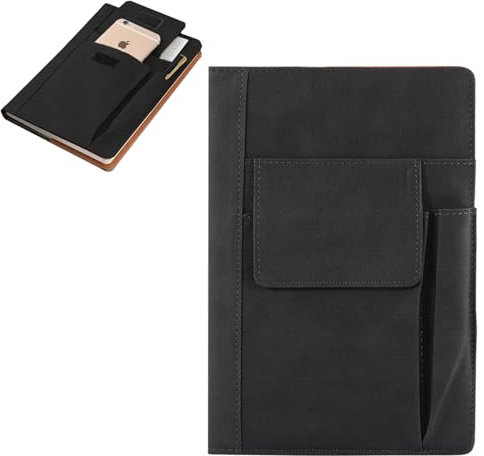 Buchumschlag aus Leder, A5-Notizbuchhülle, wasserdichte Buchhülle, A5-Leder-Buchumschlag, wiederverwendbarer Buchschutz, Taschenbuch, Notizbuch, Wraps mit zusätzlichen Stifttaschen für Buchliebhaber
