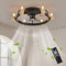 zhxinashu Industrieller Retro E27 Deckenventilator mit Fernbedienung, 6-Gang reversibler Deckenlampe mit Ventilator mit 3 Flügeln für Schlafzimmer, Wohnzimmer, Esszimmer(Gold)