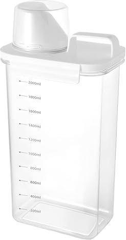 Waschmittel Aufbewahrung Feuchtigkeitsbeständig Waschpulver BehäLter - 2300ml Luftdichter Waschmittelspender mit Messbecher - zur Aufbewahrung von Waschpulver und Flüssigwaschmittel