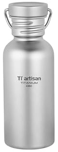 Ti artisan Titanium Water Bottle Sport Bottle Ultralight Leakproof for Outdoor Camping Hiking (430ml)