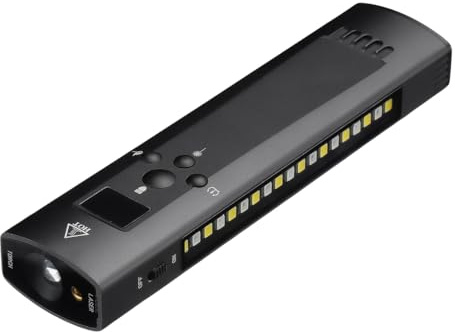 GEARHERO 1200LM EDC Taschenlampe LED Powerbank Typ-C Magnetisch Infrarot IP67 Wiederaufladbar mit Zündfunktion und Spiegel mehrere beleuchtungsmodi