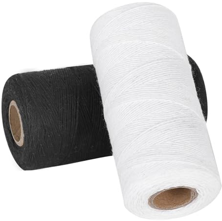 Set di 2 fili per macchina da ricamo di alta qualità 8/4 - Filato di cotone per tessitura da 250 m - Resistente e durevole - Ideale per tappeti e vari progetti di tessitura