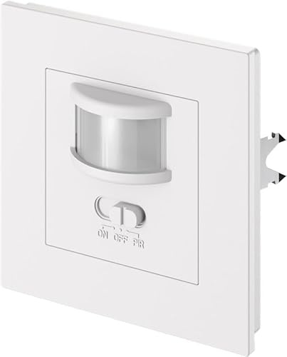 goobay Bewegungsmelder Innenbereich, IP20, weiß - Unterputz für Wandmontage, 160° Erfassungswinkel, PIR-Sensor, Lichtschalter mit Bewegungsmelder, einfache Integration ins Wohndesign - 79603