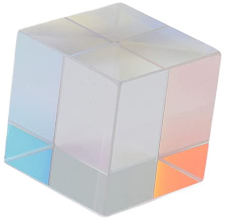 Prismenwürfel aus optischem Glas RGB-Dispersion-Farbwürfel, X-Würfel-Prisma für Sonnenfänger, kompaktes Lichtbrechspielzeug mit kaleidoskopischem Effekt, langlebiges Glasprisma als (15*15*15MM)