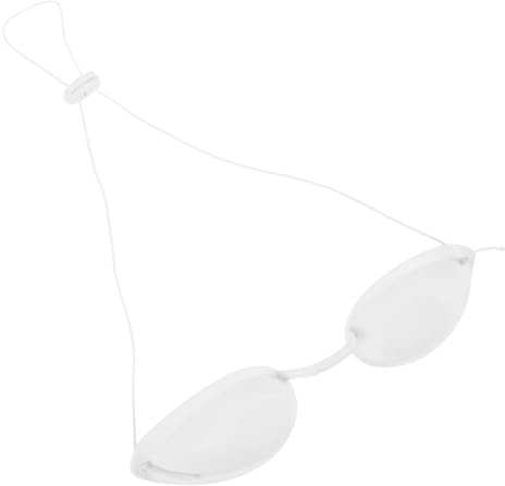 TEMPNAP Lunettes de Protection Oculaires en Tpu Ajustables Blanches pour Soins de Beauté et Épilation, Masque Oculaire Client Confortable et Bloque la Lumière