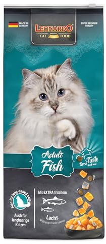 LEONARDO Adult Fish [15kg] Katzenfutter | Trockenfutter für Katzen | Alleinfuttermittel für ausgewachsene Katzen Aller Rassen ab 1 Jahr