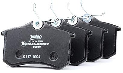 Valeo Jeu de 4 Plaquettes de Frein Essential 301474, Essieu Arrière