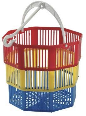 Tontarelli CESTINO PORTAMOLLETTE CESTOTTO Rondella con maniglia diametro 19 cm, altezza 17 cm