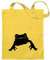 Kiwistar - Baumwolltasche - gelb - Frosch Frog Teich - Tragetasche Stoffbeutel Umhängetasche Langer Henkel