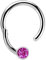 Modern Nature Piercingschmuck Piercing 316l Stahl Ring BCR, Clicker 1,2 x 8 mm mit 3 mm Steinkugel in pink