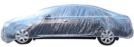 Mintice Plastique jetable Transparent Housses de Voiture universelles Pluie poussière Couverture de Garage imperméable Stockage temporaire 3.8m*6.6m
