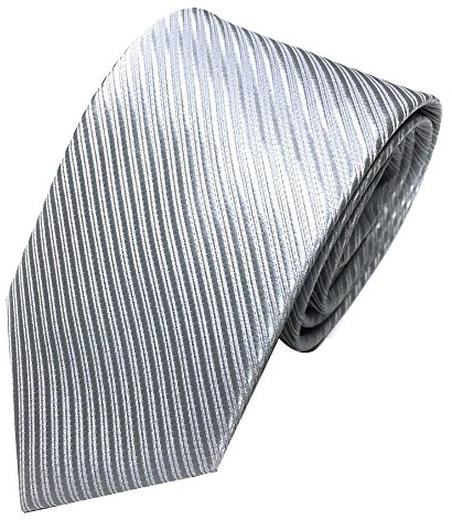 Xmiral Herren Krawatte Klassische Jacquard Gewebte Streifen Passen für Arbeit Lässig Party Hochzeit (Silber)