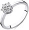 Orovi Damen Diamant Ring Weißgold, Verlobungsring 18 Karat (750) Gold und Diamanten Brillanten 0.21 Ct Ring Handgemacht in Italien
