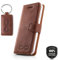 SURAZO Handy Hülle Für Samsung Galaxy S10 Plus - Infinity - Nubuk Nussbraun - Glattleder Premium - Vintage Wallet Case