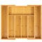 Klass Home Large Cutlery Drawer Organiser - 5-7 Compartment Bamboo Kitchen Tray, Expandable Utensil Rack 43cm x 35cm