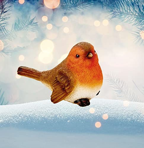 Small Christmas Robin Ornament Mantlepiece Decoration Sentimental Red Robin 9cm