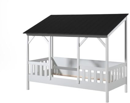Vipack Bett Kabane 03 Dach, Schwarz