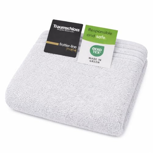 Traumschloss Frottier-Line Premium hautsympathisches Handtuch aus Baumwolle, Farbe:hellgrau, Größe:50x100