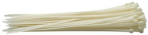 Draper 70404 Lot de 100 serre-câbles en nylon Blanc 7,6 x 400 mm