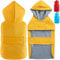 LeerKing Hunderegenmantel mit weichem Futter Regenjacke Wasserdicht Regenmantel Hund für kleine, mittlere und große Hunde Länge 11 bis 71 Gelb S