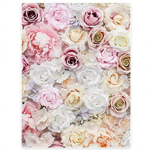 YISUMEI Bedruckte Kuscheldecke Bunt Rosen Decke Flauschig Weich Fleecedecke 125x150 cm