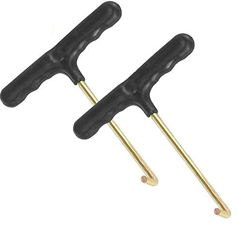 lasenersm 2 Pieces Trampoline Spring Tool Trampoline Spring Pull Tool Spring T-Hook Adjustment Pull Tool Trampoline Hook Tool T-Hook Spring Pull Tool