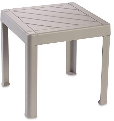 DEA HOME Tavolino POP, da interni ed esterni, in plastica polipropilene, colore grigio
