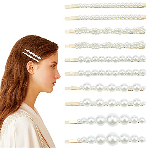 10 Stück Perlen-Haarspangen, dekorative Haarnadeln, Mode-Haar-Accessoires für Mädchen, Haarspangen für Styling, Party, Geburtstag, Braut-Haarspangen für Frauen