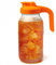 County Line Kitchen Glass Mason Jar Pitcher with Lid - Wide Mouth, 2 Quart (64 oz) - Heavy Duty, Leak Proof - Sun & Iced Tea Pitcher, Cold Brew Coffee, Breast Milk Storage, Water - Sunrise Orange