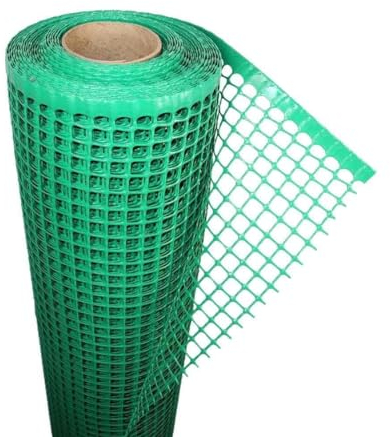 Florade® Kunststoffzaun | Gartenzaun | Geflügelzaun | Gartenzaun Kunststoff | Hundezaun | Robust & witterungsbeständig | Vielseitig einsetzbar | Grüne Farbe | Quadratförmige Maschen | 270g/m²