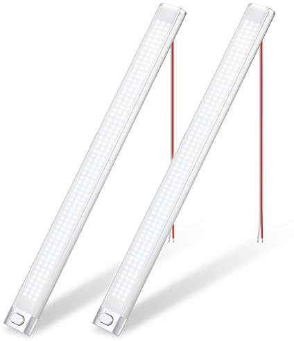 DFGOTOP 168 LED 12V Innenbeleuchtung Lampe, 12 Volt Wohnmobil Beleuchtung Leuchte, 12V Led Auto Lampe Leiste, Lampen mit Schalter, für KFZ Van Bus Caravan Boat Küche LKW(2 Stück)