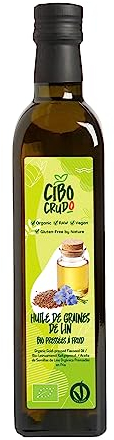 Leinöl Bio Kaltgepresst und Rein - 500ml. Leinsamenöl Bio Reich an Ungesättigte Omega 3 Fettsäuren Antioxidantien und Kalzium. Organic Flaxseed Oil.