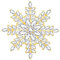 KristLand Elegante Schneeflocken Brosche mit funkelndem Zirkonia Stein Weiß Gold überzogene Blume Brosche Pin Hochzeiten Weihnachtsschals Outfits Pin Geschenk für Frauen Damen Goldfarbe