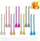 XUBX 14 Pièces Cuillère à paille Réutilisable avec 2 brosse de nettoyage, Pailles Cuillère en Métal, Acier Inoxydable Remuer Cuillère, Paille à Boire cuillère à Filtre Cocktail Milkshakes café