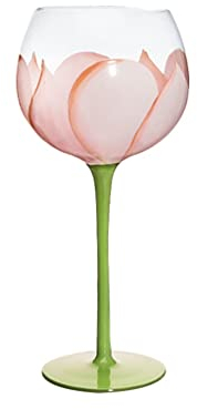 Glass Cup Tulip Wine Glass Hand-painted Beer Mug Milk Lemon Juice Wedding Birthday Drinkware Gifts (A 440ml)
