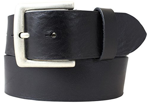 BELTINGER Ceinture en Cuir de Jean Pleine Fleur 4,5 cm pour Homme | Large 45mm en Cuir Véritable | Noir 110cm