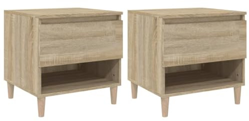 vidaXL Nachttische 2 STK. Sonoma-Eiche 50x46x50 cm Holzwerkstoff